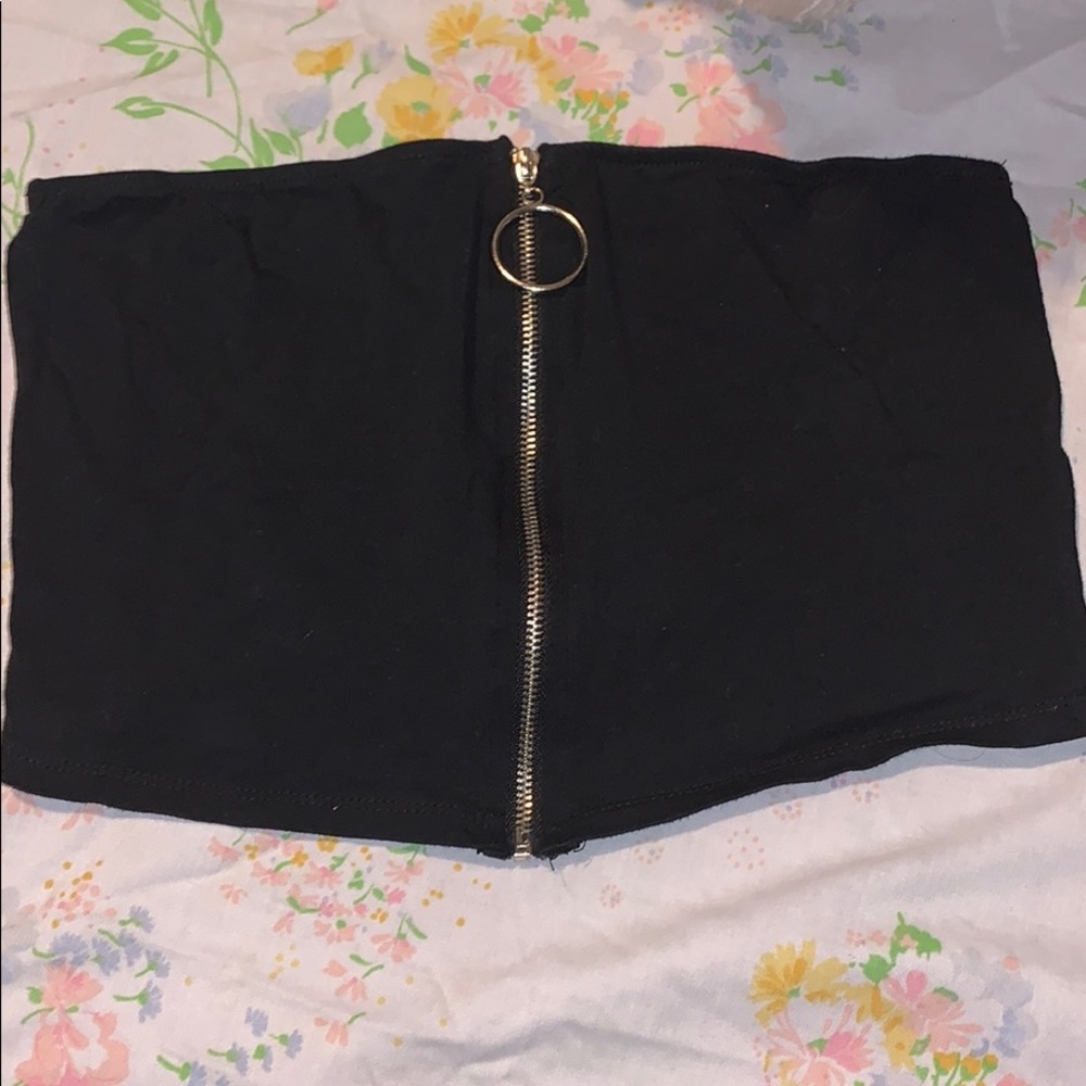 Zip up crop top